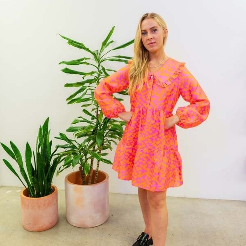 CRAS Tory Dress In Heartbeats Pink